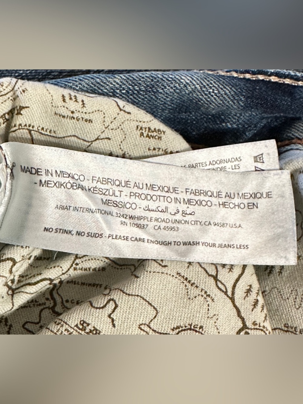 Ariat Men's Blue Bootcut Jeans Light Wash Tag Size 40x34 Measures 40x33 - Picture 14 of 16